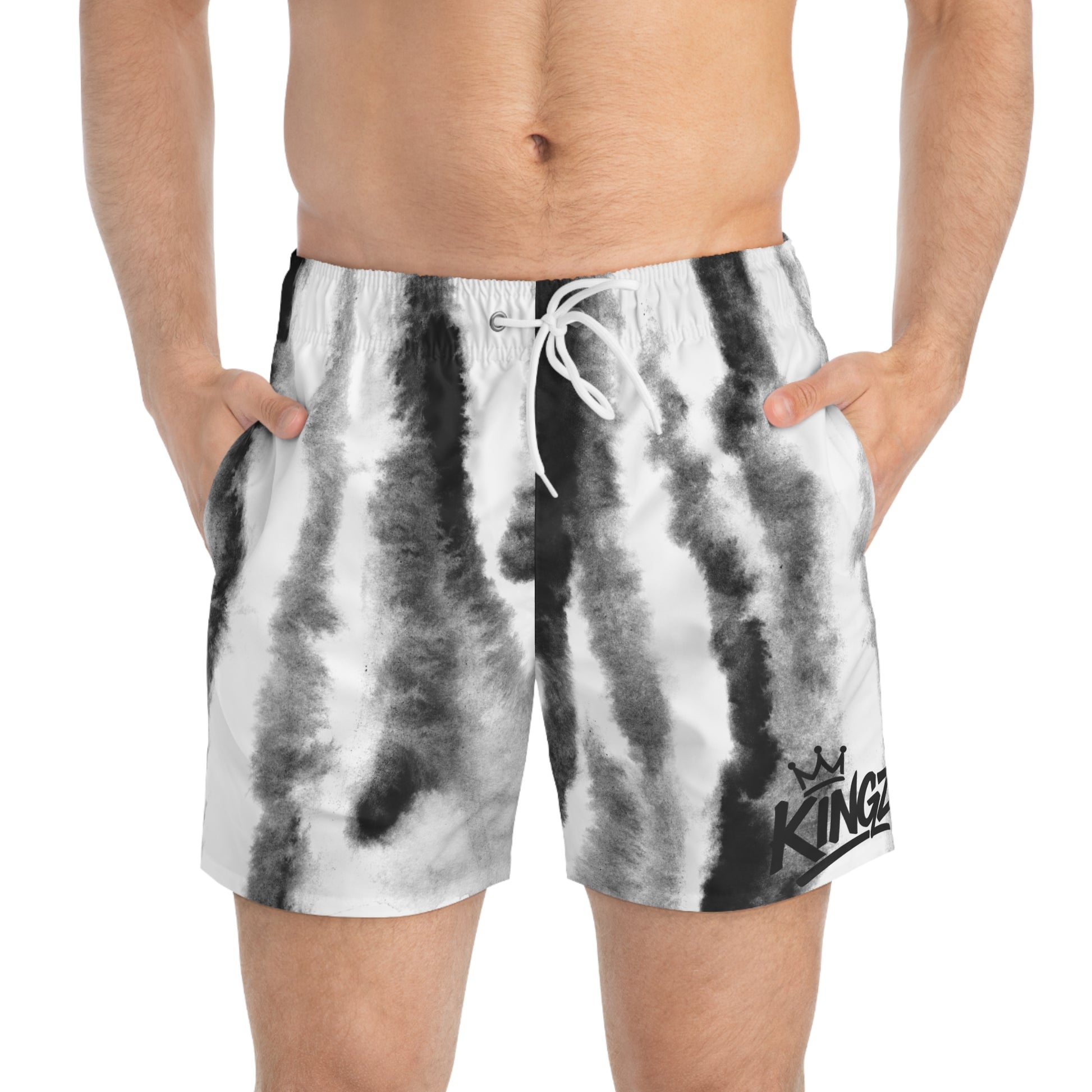 Kingz Black & White Matching Couples Swim Suit