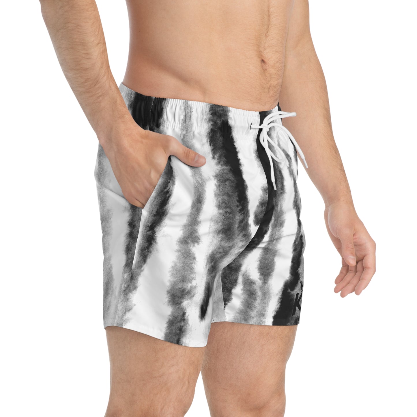 Kingz Black & White Matching Couples Swim Suit